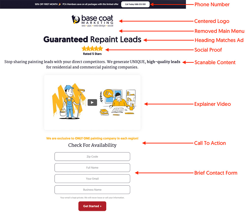 Contractor Landing Page Example