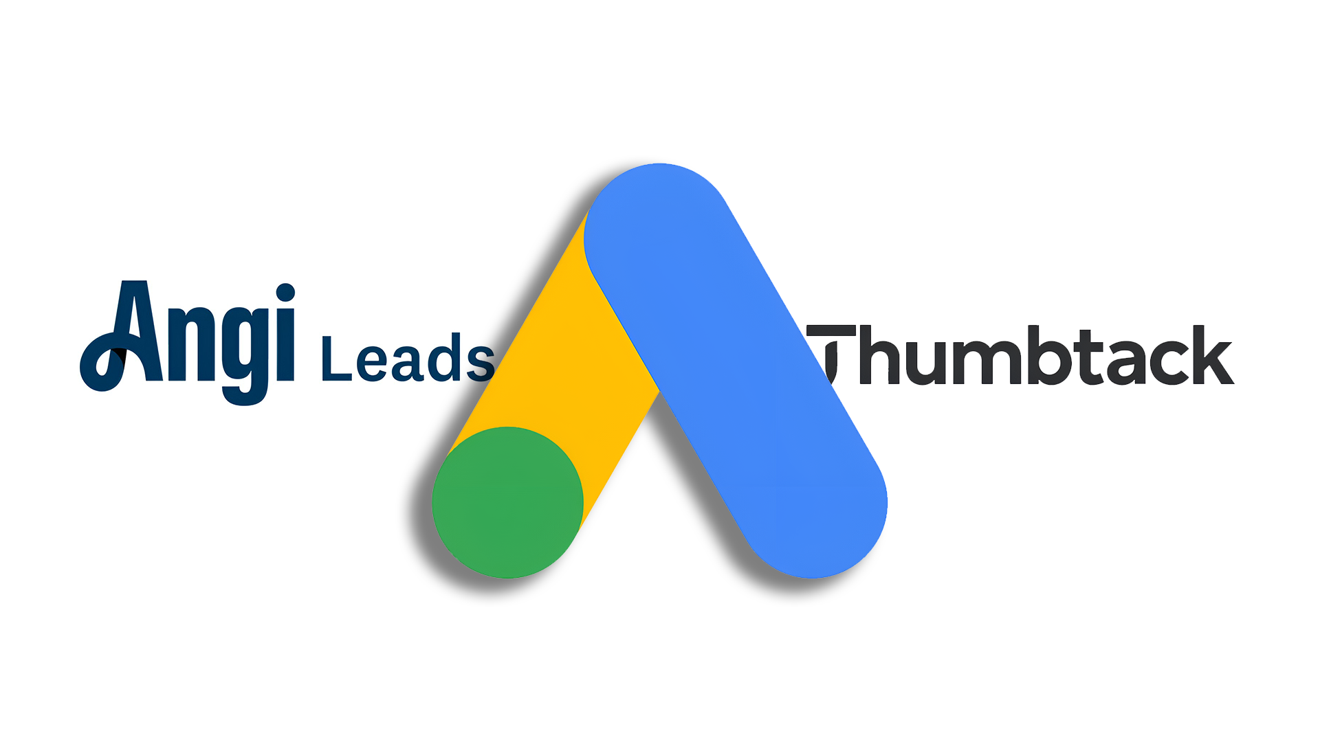 Comparing Angi Leads Google Ads and Thumbtack for Painters Logos for Angi Leads, Google Ads, and Thumbtack, popular lead generation platforms for painting companies.